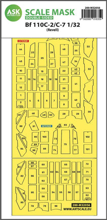 1/32 Art Scale Messerschmitt Bf 110C-2/C-7 Double-Sided Express Masks for Revell 32056