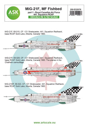 1/32 Art Scale MiG-21F, MF Fishbed / CF-121 Redhawk Program - Royal Canadian Air Force, 441. Squadron 32076