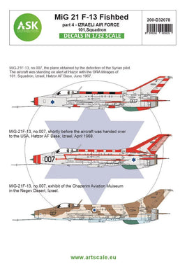 1/32 Art Scale MiG-21F-13 Fishbed part 4 - Izraeli Air Force, 101. Squadron 32078