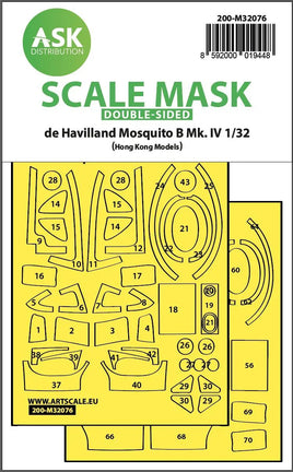 1/32 Art Scale Mosquito B Mk.IV Double-Sided Fit Mask for Hong Kong Model 32076