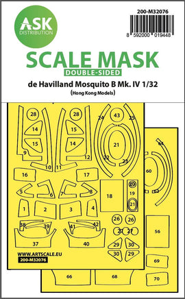 1/32 Art Scale Mosquito B Mk.IV Double-Sided Fit Mask for Hong Kong Model 32076