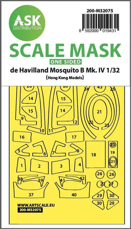 1/32 Art Scale Mosquito B Mk.IV One-Sided Fit Mask for Hong Kong Model 32075