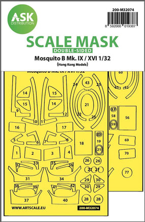 1/32 Art Scale Mosquito B Mk.IX/XVI Double-Sided Fit Mask for Hong Kong Model 32074