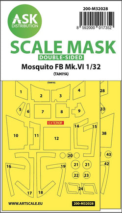 1/32 Art Scale Mosquito FB Mk.VI Double-Sided Express Masks for Tamiya 32028