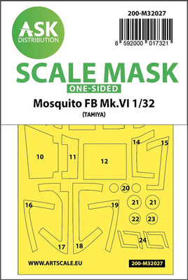 1/32 Art Scale Mosquito FB Mk.VI One-Sided Express Masks for Tamiya 32027