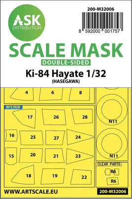 1/32 Art Scale Nakajima Ki-84 Hayate Double-Sided Express Mask for Hasegawa 32006