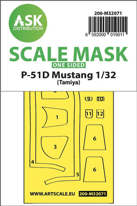 1/32 Art Scale P-51D Mustang One-Sided Fit Mask for Tamiya 32071