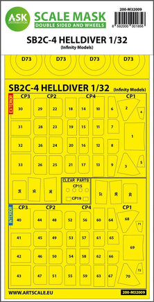1/32 Art Scale SB2C-4 Helldiver Double-Sided Express Mask for Infinity Kit 32009