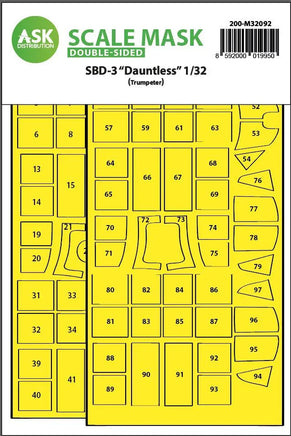 1/32 Art Scale SBD-3 Dauntless Double-Sided Express Fit Mask for Trumpeter 32092