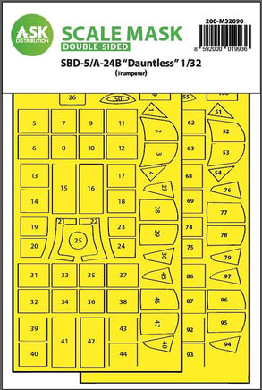 1/32 Art Scale SBD-5/A-24B Dauntless Double-Sided Express Fit Mask for Trumpeter 32090