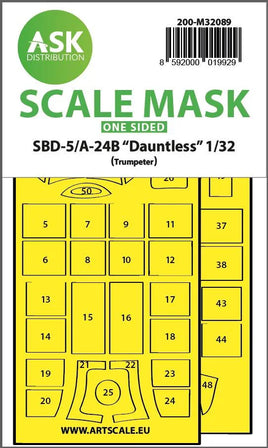 1/32 Art Scale SBD-5/A-24B Dauntless One-Sided Express Fit Mask for Trumpeter 32089
