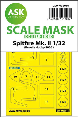1/32 Art Scale Spitfire Mk.II Double-Sided Express Masks for Revell/Hobby2000 32016