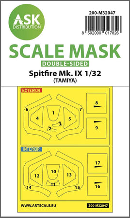 1/32 Art Scale Spitfire Mk.IX Double-Sided Masks for Tamiya 32047