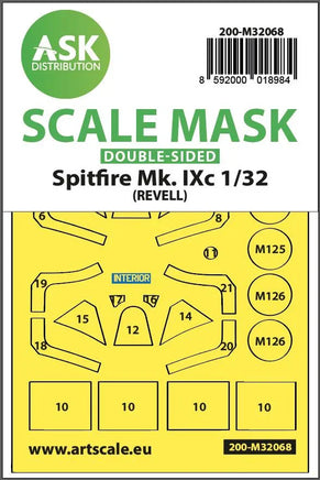 1/32 Art Scale Spitfire Mk.IXc Double-Sided Fit Mask for Revell 32068