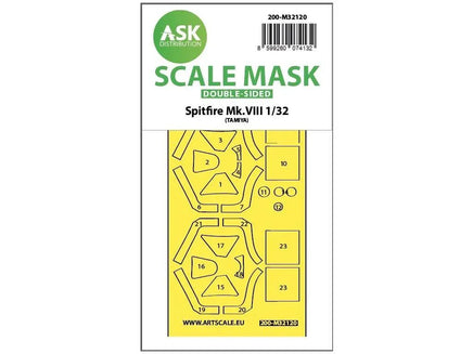 1/32 Art Scale Spitfire Mk.VIII Double-Sided Express Fit Mask for Tamiya 32120