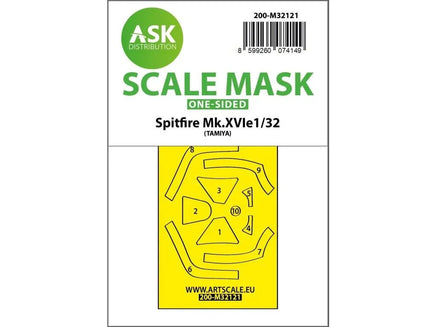 1/32 Art Scale Spitfire Mk.XVIe One-Sided Express Fit Mask for Tamiya 32121