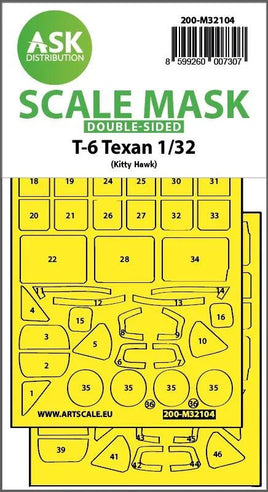 1/32 Art Scale T-6 Texan Double-Sided Express Fit Mask for Kitty Hawk 32104