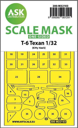 1/32 Art Scale T-6 Texan One-Sided Express Fit Mask for Kitty Hawk 32103