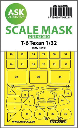 1/32 Art Scale T-6 Texan One-Sided Express Fit Mask for Kitty Hawk 32103