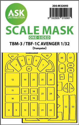 1/32 Art Scale TBM-3/TBF-1C One-Sided Express Fit Mask for Trumpeter 32093
