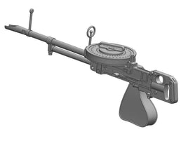 Gray machine gun model on a white background