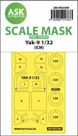 1/32 Art Scale Yak-9 One-Sided Mask for ICM 32048