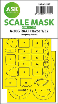 1/32 Art Scale A-20G RAAF Havoc One-Sided Express Fit Mask for HK Models 32118