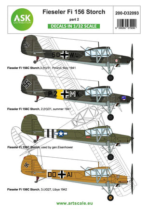 1/32 Art Scale Fieseler Fi 156C Storch part 2 - gen. Eisenhover and Lybia, East Front 32093
