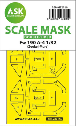 1/32 Art Scale Fw 190A-4 Double-Sided Express Fit Mask for Zoukei-Mura 32116