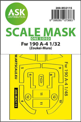 1/32 Art Scale Fw 190A-4 One-Sided Express Fit Mask for Zoukei-Mura 32115