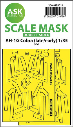1/35 Art Scale AH-1G Cobra (Early/Late) Double-Sided Express Fit Painting Mask for ICM 35014