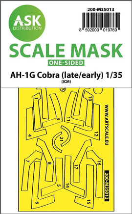 1/35 Art Scale AH-1G Cobra (Early/Late) One-Sided Express Fit Painting Mask for ICM 35013