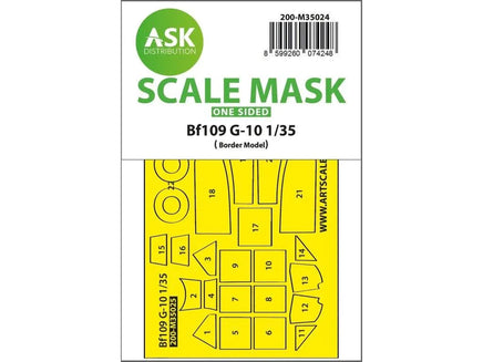 1/35 Art Scale Messerschmitt Bf 109G-10 One-Sided Painting Mask for Border Model 35024