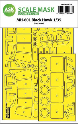 1/35 Art Scale MH-60L Black Hawk Double-Sided Express Fit Painting Mask for Kitty Hawk 35020