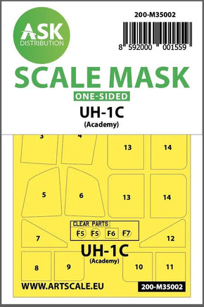 1/35 Art Scale UH-1C One-Sided Painting Mask for Academy 35002