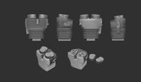 1/35 Art Scale Zundap KS 750 - Wheels and Engine Cylinders Detail Set Recommended for GWH 35002