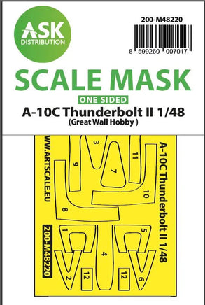 1/48 Art Scale A-10C Thunderbolt II One-Sided Express Fit Mask for GWH 48220