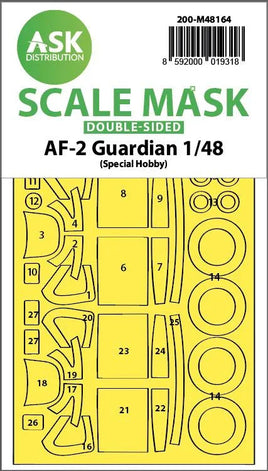 1/48 Art Scale AF-2 Guardian Double-Sided Fit Express Mask for Special Hobby 48164