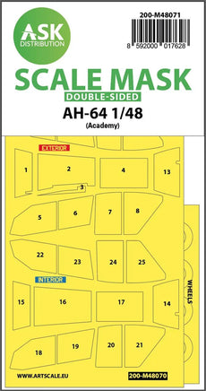 1/48 Art Scale AH-64 Double-Sided Mask for Academy 48071