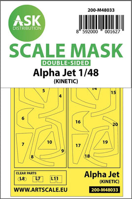 1/48 Art Scale Alpha Jet Double-Sided Painting Mask for Kinetic 48033