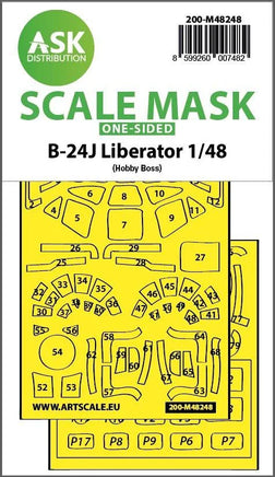 1/48 Art Scale B-24J Liberator One-Sided Express Fit Mask for Hobby Boss 48248