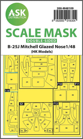 1/48 Art Scale B-25J Mitchell Double-Sided Mask Self-Adhesive Pre-Cutted for HK Models 48109
