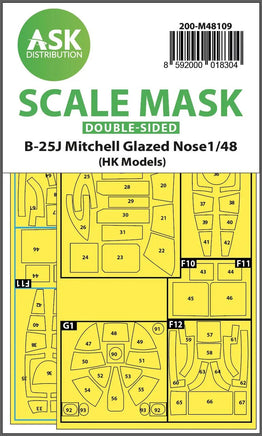 1/48 Art Scale B-25J Mitchell Double-Sided Mask Self-Adhesive Pre-Cutted for HK Models 48109