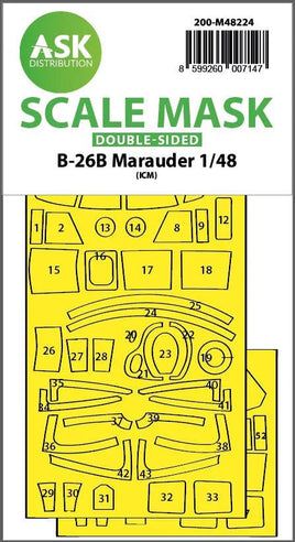 1/48 Art Scale B-26B Marauder Double-Sided Express Fit Mask for ICM 48224