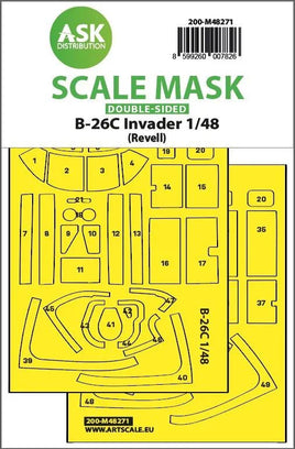 1/48 Art Scale B-26C Invader Double-Sided Express Fit Mask for Revell 48271