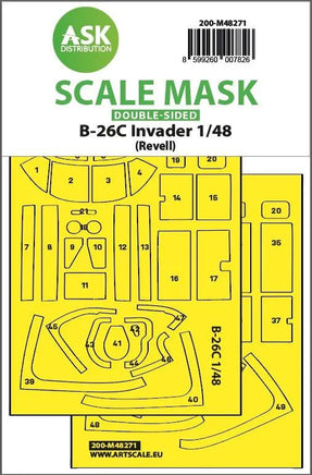 1/48 Art Scale B-26C Invader Double-Sided Express Fit Mask for Revell 48271