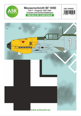 1/48 Art Scale Bf 109E Part 1 - Insignias, Crosses and Vertical Stabilizers 1937-1943 48062