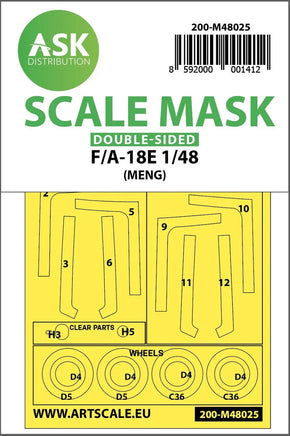 1/48 Art Scale F/A-18E Double-Sided Painting Mask for Meng 48025