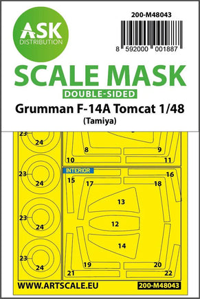 1/48 Art Scale F-14A Tomcat Double-Sided Painting Mask for Tamiya 48043