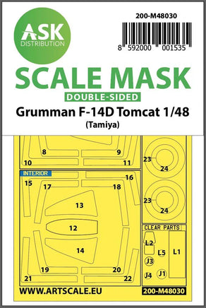 1/48 Art Scale F-14D Double-Sided Painting Mask for Tamiya 48030